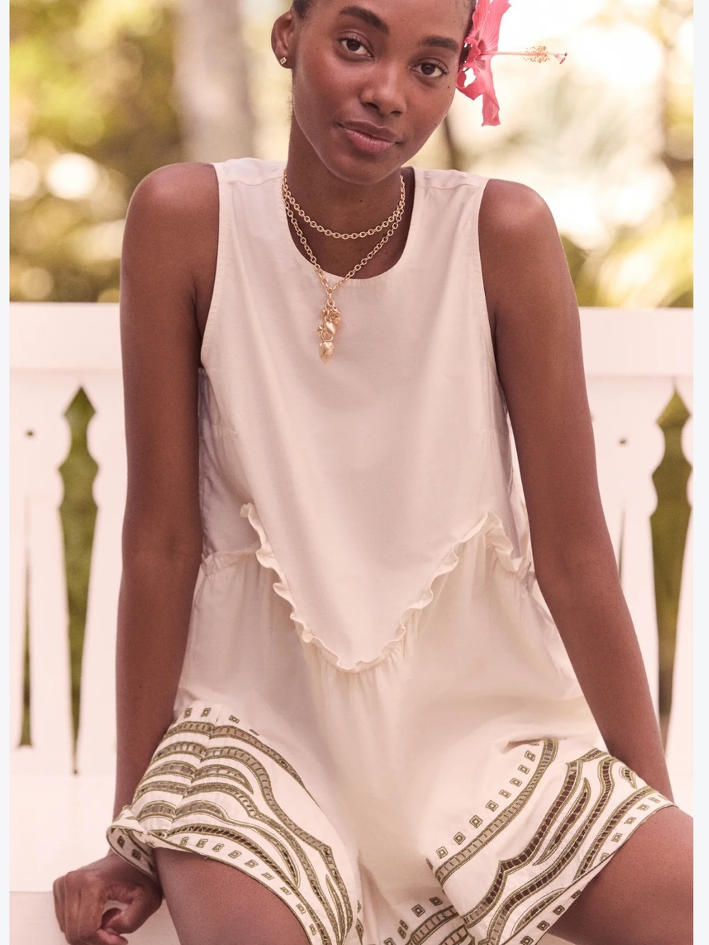 Tuckernuck Joyce Sleeveless Dress Embroidered Hem